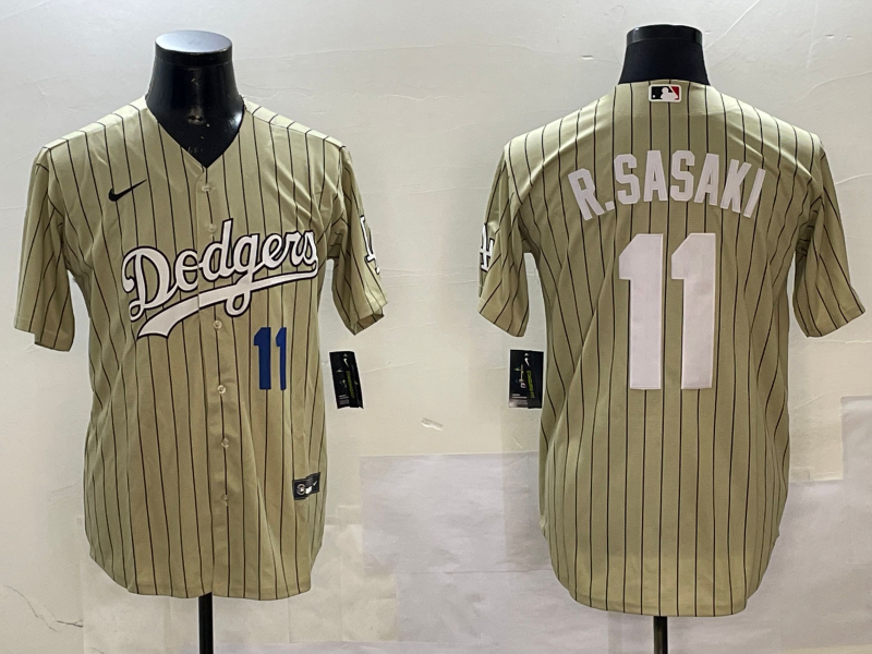 Men Los Angeles Dodgers 11 R Sasaki cream 2025 MLB nike jersey style 10